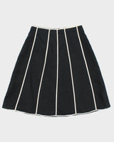 Vintage 1990s Anne Carson Contrast Piping Linen Skirt - XS