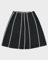Vintage 1990s Anne Carson Contrast Piping Linen Skirt - XS