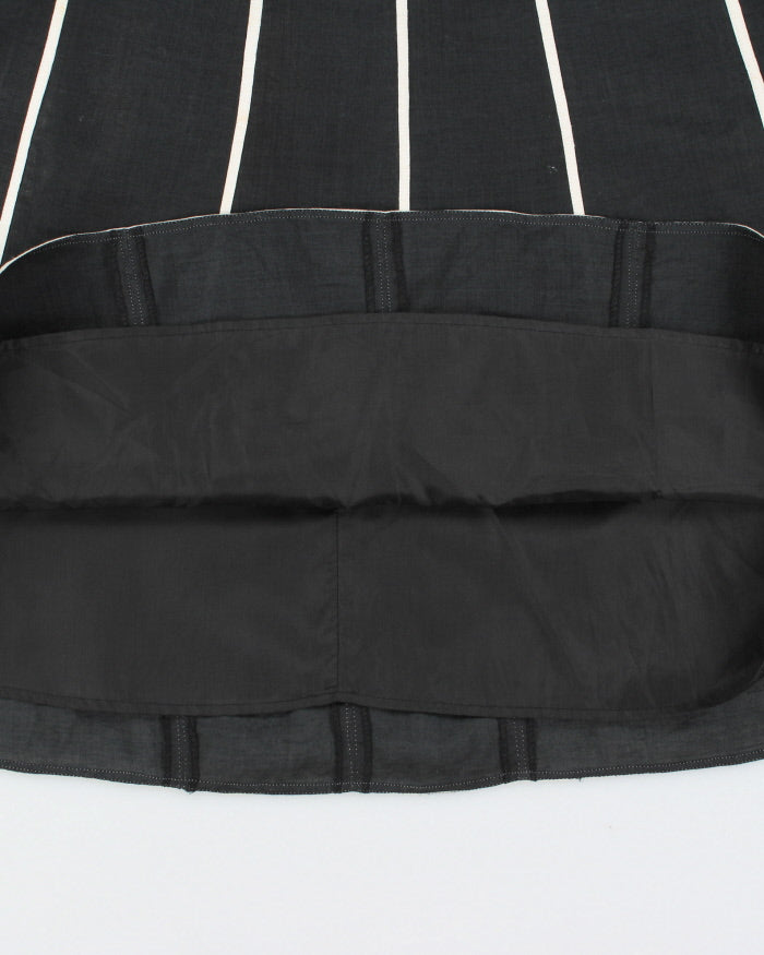 Vintage 1990s Anne Carson Contrast Piping Linen Skirt - XS