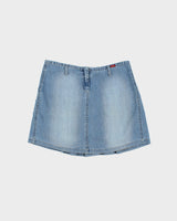Vintage Y2K 2000s Miss Sixty Pleated Back Lightweight Denim Mini Skirt - S