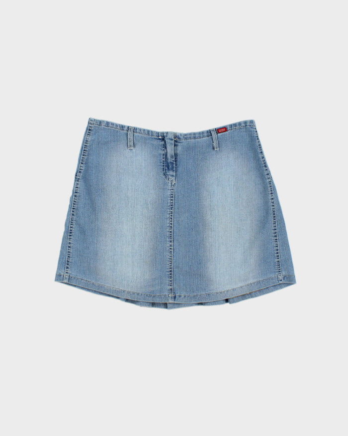 Vintage Y2K 2000s Miss Sixty Pleated Back Lightweight Denim Mini Skirt - S