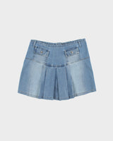 Vintage Y2K 2000s Miss Sixty Pleated Back Lightweight Denim Mini Skirt - S