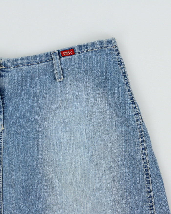 Vintage Y2K 2000s Miss Sixty Pleated Back Lightweight Denim Mini Skirt - S