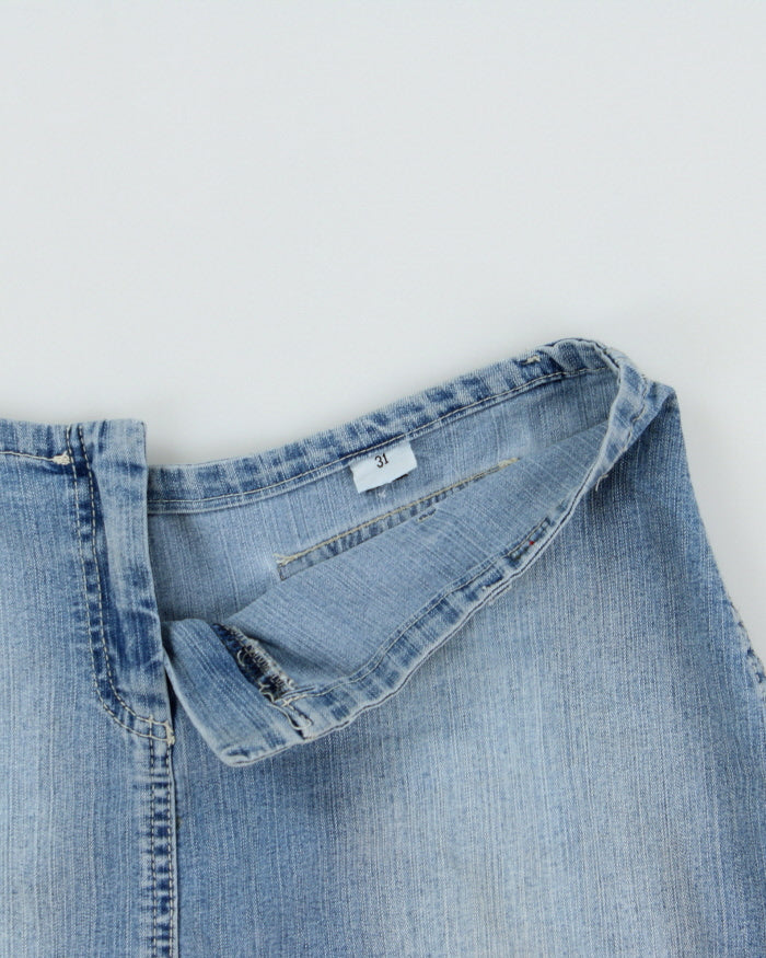 Vintage Y2K 2000s Miss Sixty Pleated Back Lightweight Denim Mini Skirt - S