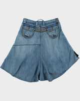 Vintage Y2k 2000s Etam Asymmetric Lace Detail Denim Skirt - S