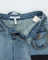 Vintage Y2k 2000s Etam Asymmetric Lace Detail Denim Skirt - S