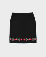 Vintage 1990s Reitmans Embroidered Mini Side Split Skirt - S