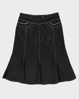 Vintage Y2k 2000s Simon Chang Cotton Blend Satin Flared Skirt - M