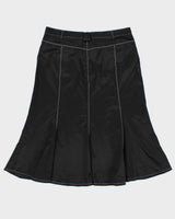 Vintage Y2k 2000s Simon Chang Cotton Blend Satin Flared Skirt - M