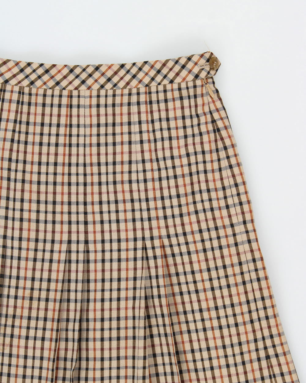 Vintage 2000s Daks House Plaid Checked Wool Blend Skirt - M