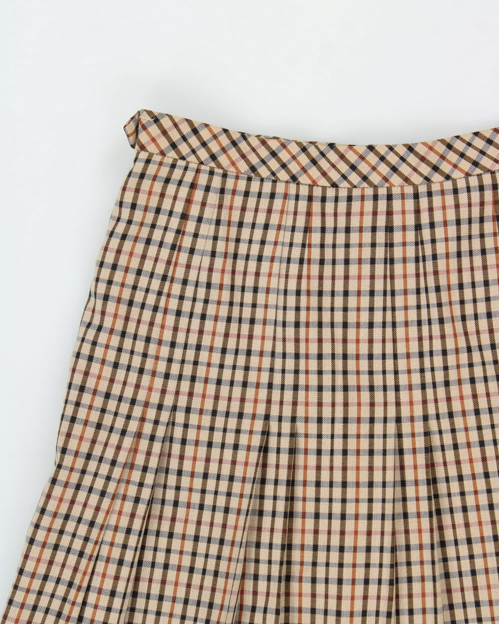 Vintage 2000s Daks House Plaid Checked Wool Blend Skirt - M