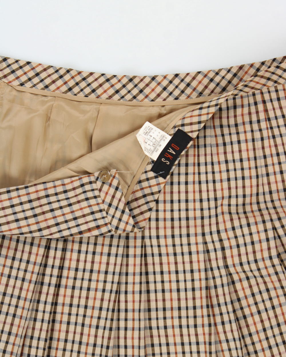 Vintage 2000s Daks House Plaid Checked Wool Blend Skirt - M