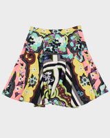 Vintage Etro Abstract Floral Silk Button Through Skirt - S