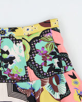 Vintage Etro Abstract Floral Silk Button Through Skirt - S
