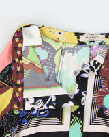Vintage Etro Abstract Floral Silk Button Through Skirt - S