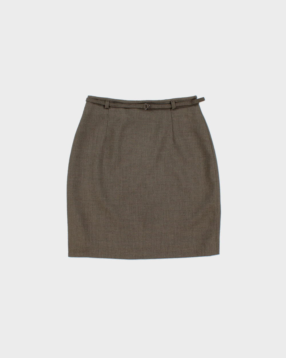 Vintage 1990s F Carriere Belted Wool Skirt - XS