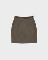 Vintage 1990s F Carriere Belted Wool Skirt - XS