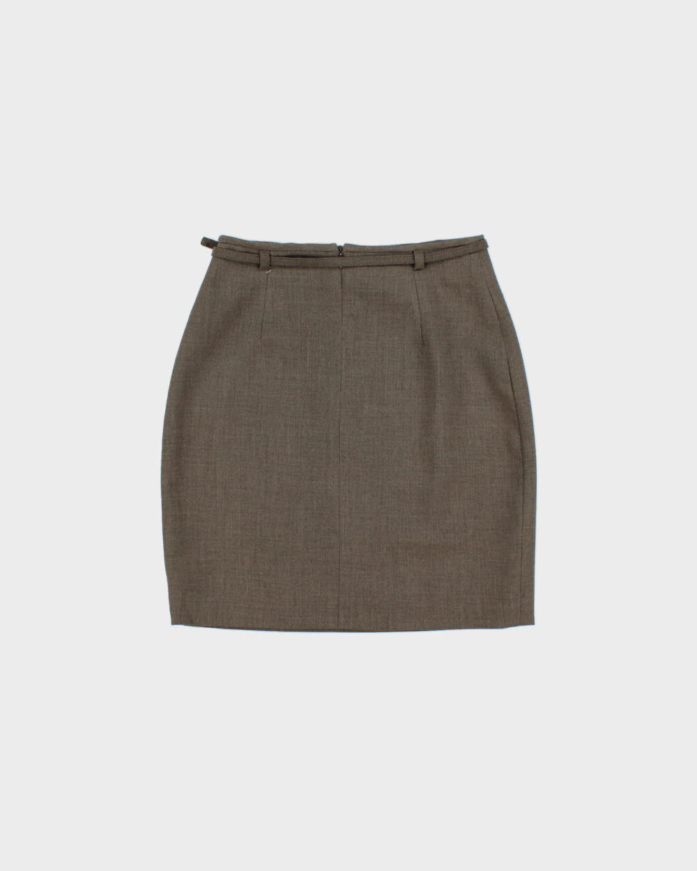 Vintage 1990s F Carriere Belted Wool Skirt - XS
