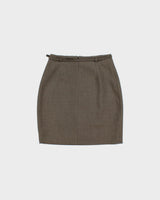 Vintage 1990s F Carriere Belted Wool Skirt - XS
