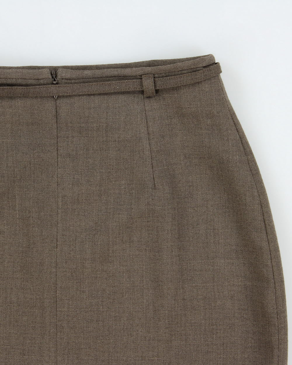 Vintage 1990s F Carriere Belted Wool Skirt - XS