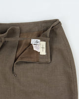 Vintage 1990s F Carriere Belted Wool Skirt - XS