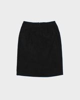 Vintage 1990s Floral Embroidered Faux Suede Skirt - XS