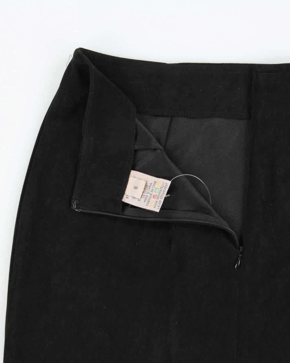 Vintage 1990s Floral Embroidered Faux Suede Skirt - XS