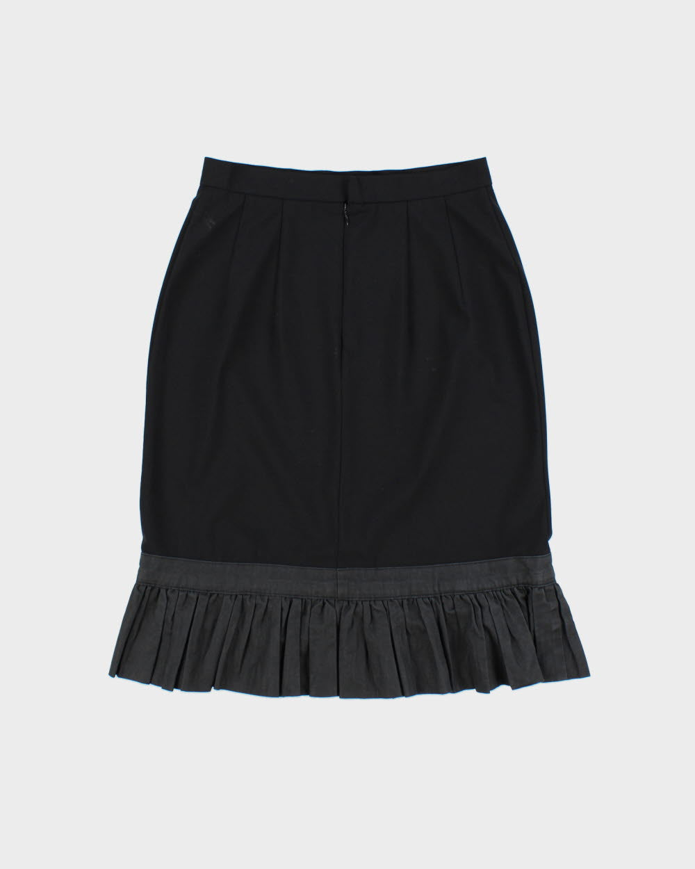 Vintage 1990s Evan &amp; Dean Pencil Belted Linen Flare Hem Skirt - XS