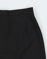 Vintage 1990s Evan &amp; Dean Pencil Belted Linen Flare Hem Skirt - XS