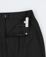 Vintage 1990s Evan &amp; Dean Pencil Belted Linen Flare Hem Skirt - XS