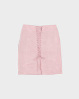 Vintage 1990s Jayn Simpson Baby Pink Iridescent Lace-up Skirt - XS