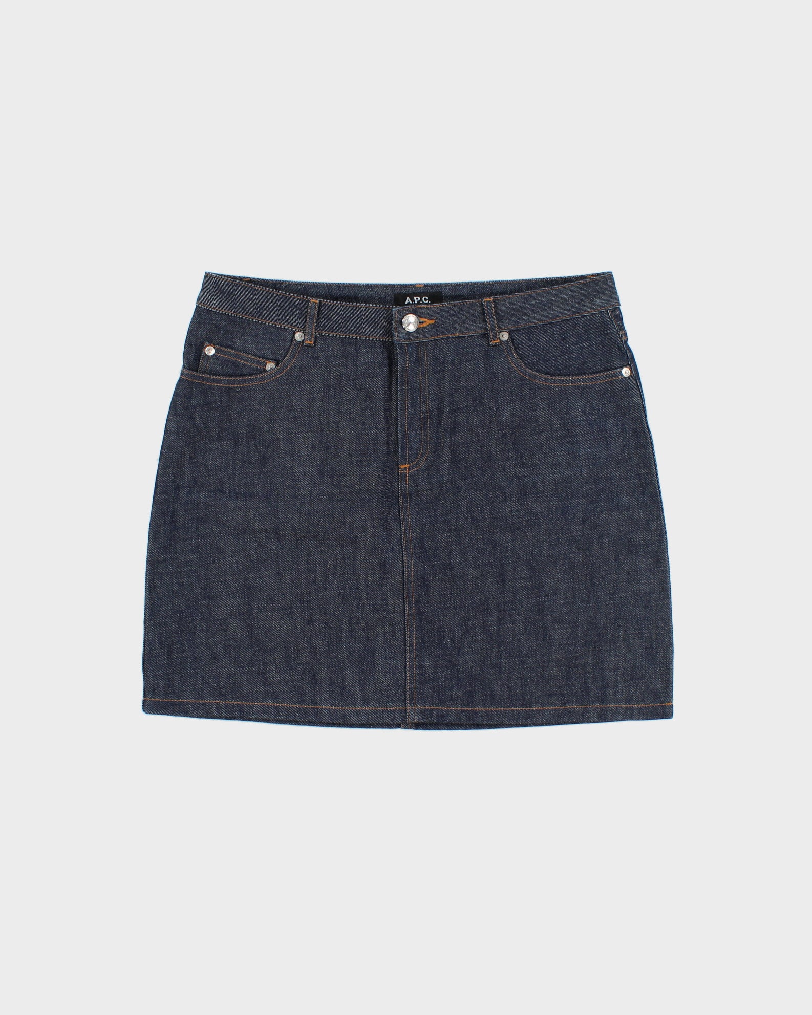 Vintage A.P.C Raw Indigo Denim Mini Skirt - M