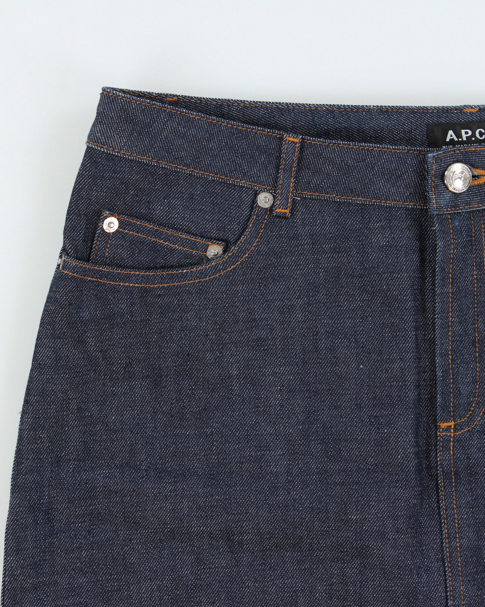 Vintage A.P.C Raw Indigo Denim Mini Skirt - M