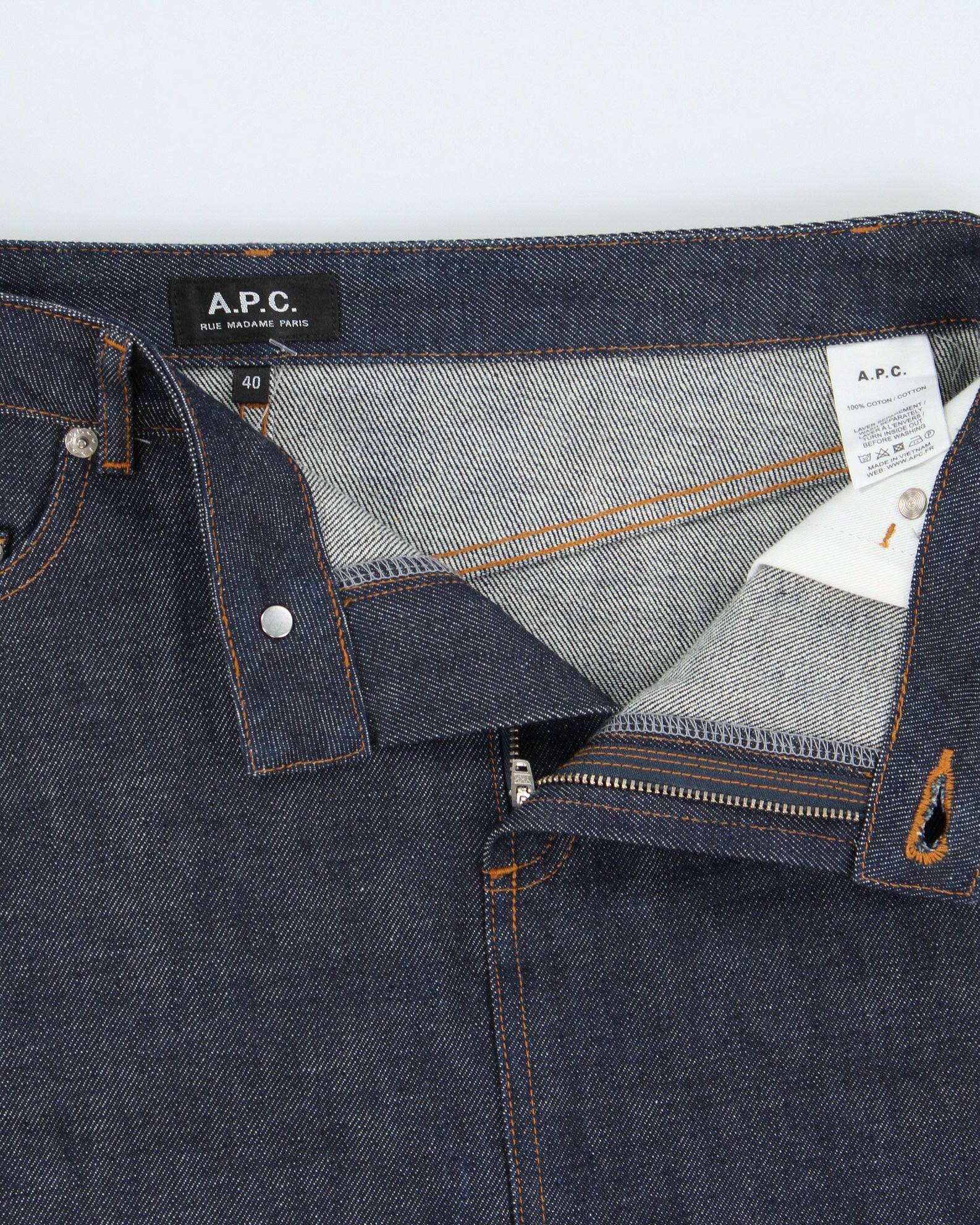 Vintage A.P.C Raw Indigo Denim Mini Skirt - M