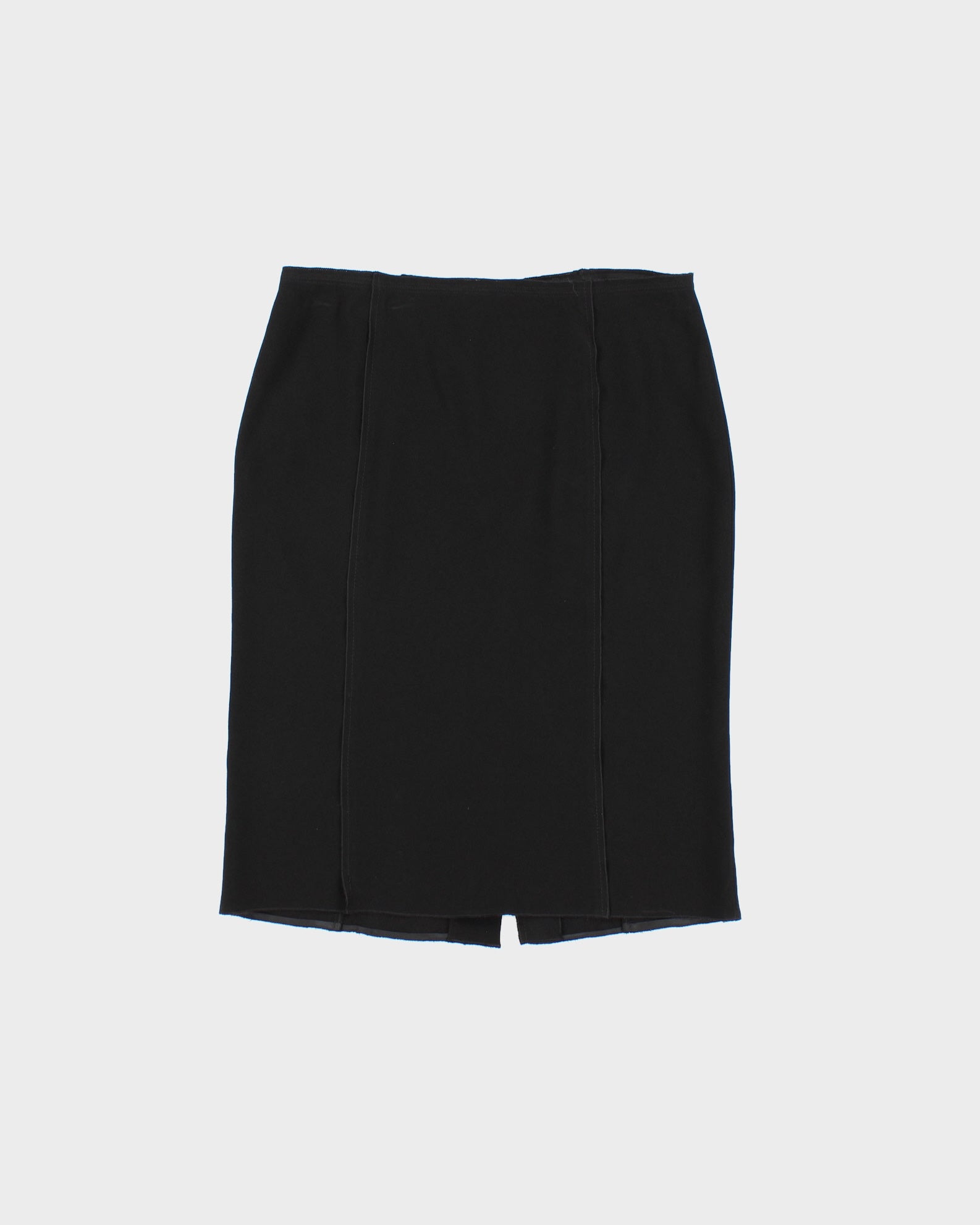 Vintage SS2008 Prada Black Panel Knee Length Slip Skirt - S