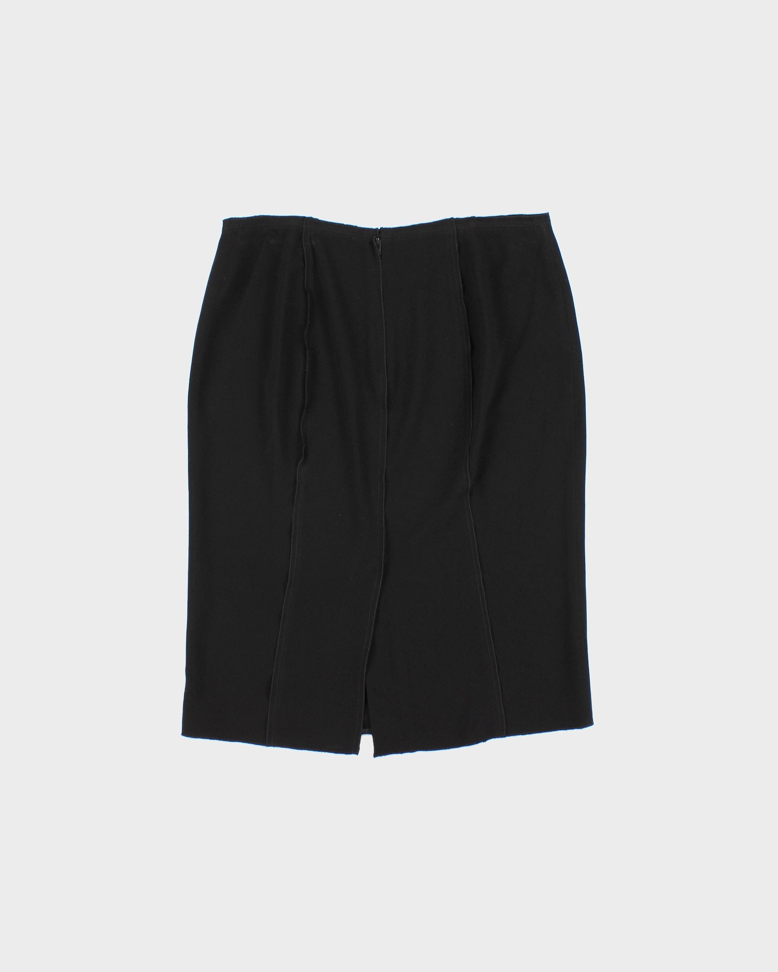 Vintage SS2008 Prada Black Panel Knee Length Slip Skirt - S