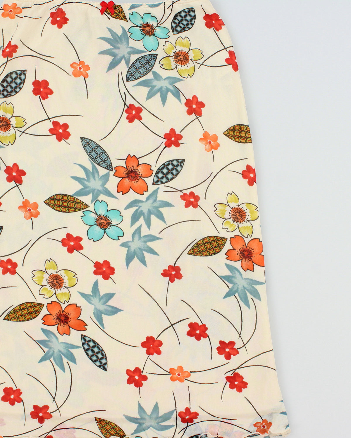 Vintage Y2K 2000s Kookai Floral Lettuce Hem Skirt - XS