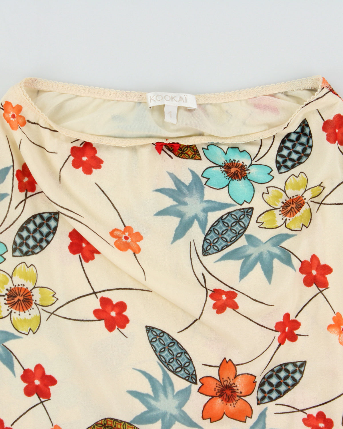 Vintage Y2K 2000s Kookai Floral Lettuce Hem Skirt - XS