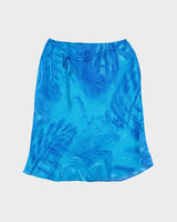 Vintage 1990s Burke Avenue Blue Mesh Overlay Midi Skirt - M