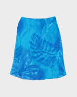 Vintage 1990s Burke Avenue Blue Mesh Overlay Midi Skirt - M