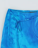 Vintage 1990s Burke Avenue Blue Mesh Overlay Midi Skirt - M
