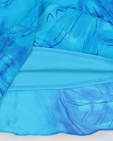 Vintage 1990s Burke Avenue Blue Mesh Overlay Midi Skirt - M