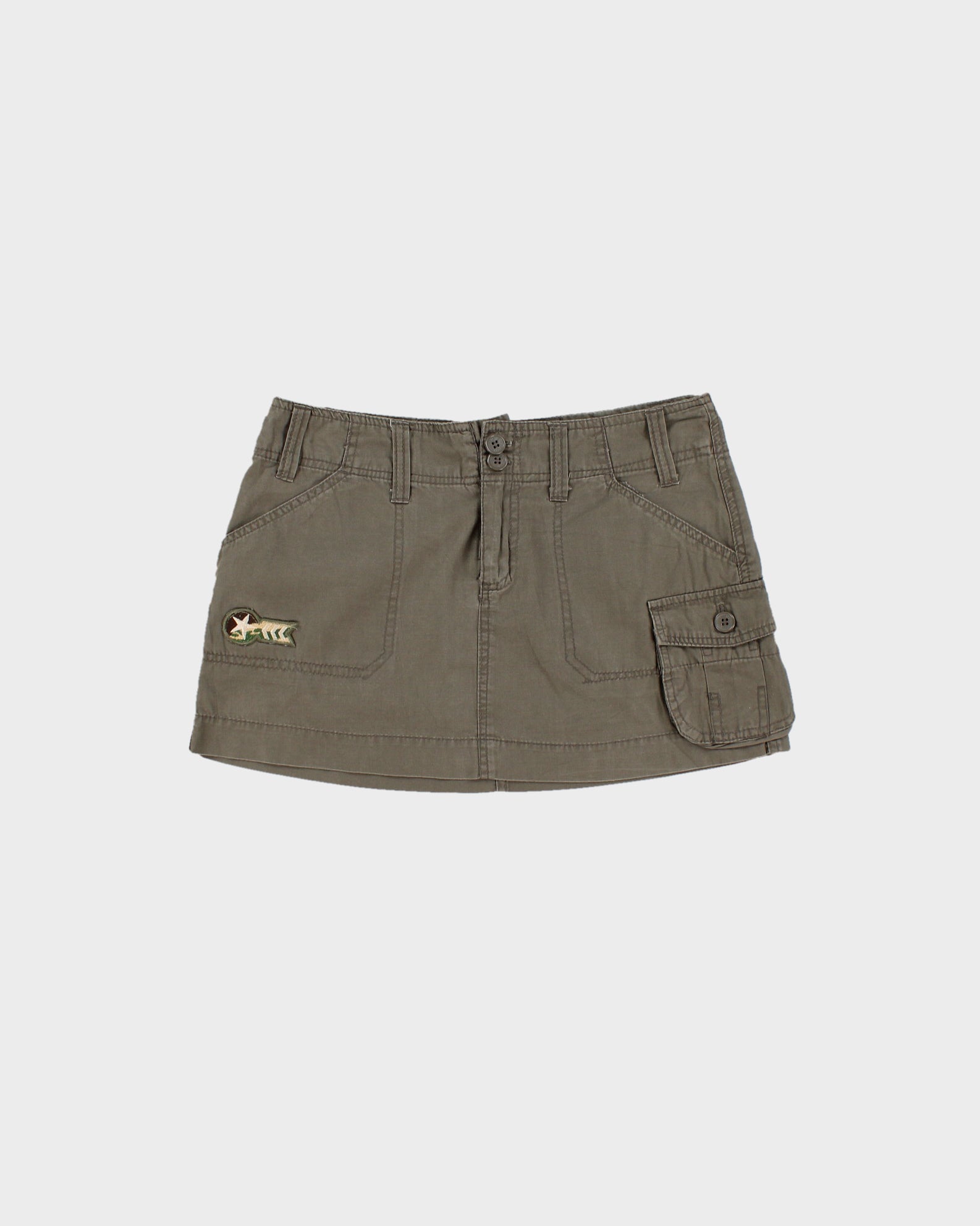 Vintage Y2K 2000s Ardene Cargo Patchwork Mini Skirt - S