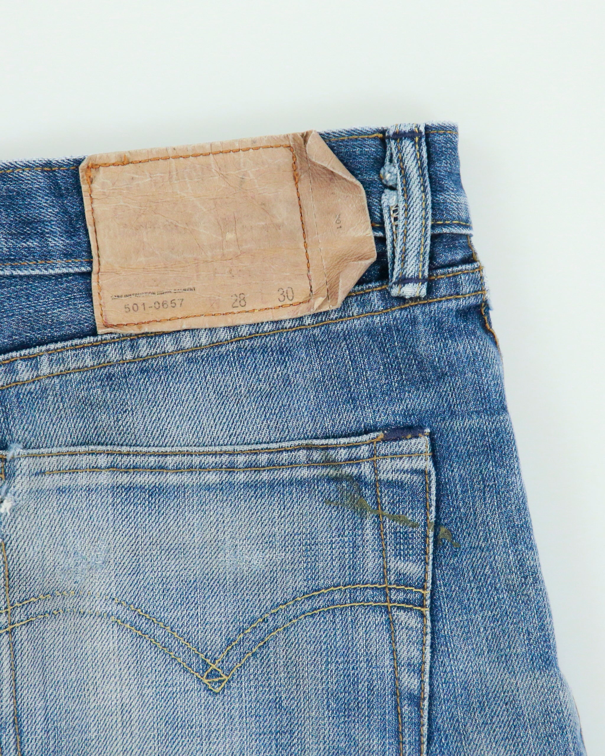 Vintage 1993 Levi's 501Red batwing Made In USA Denim Skirt - W28