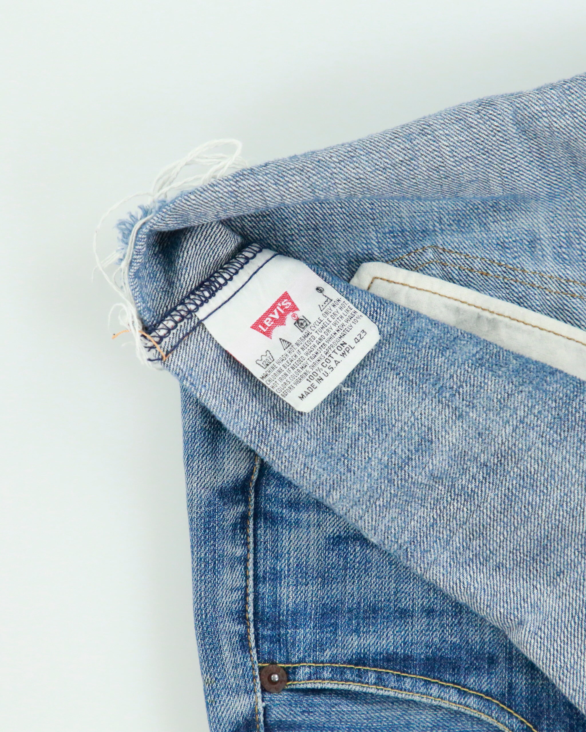 Vintage 1993 Levi's 501Red batwing Made In USA Denim Skirt - W28