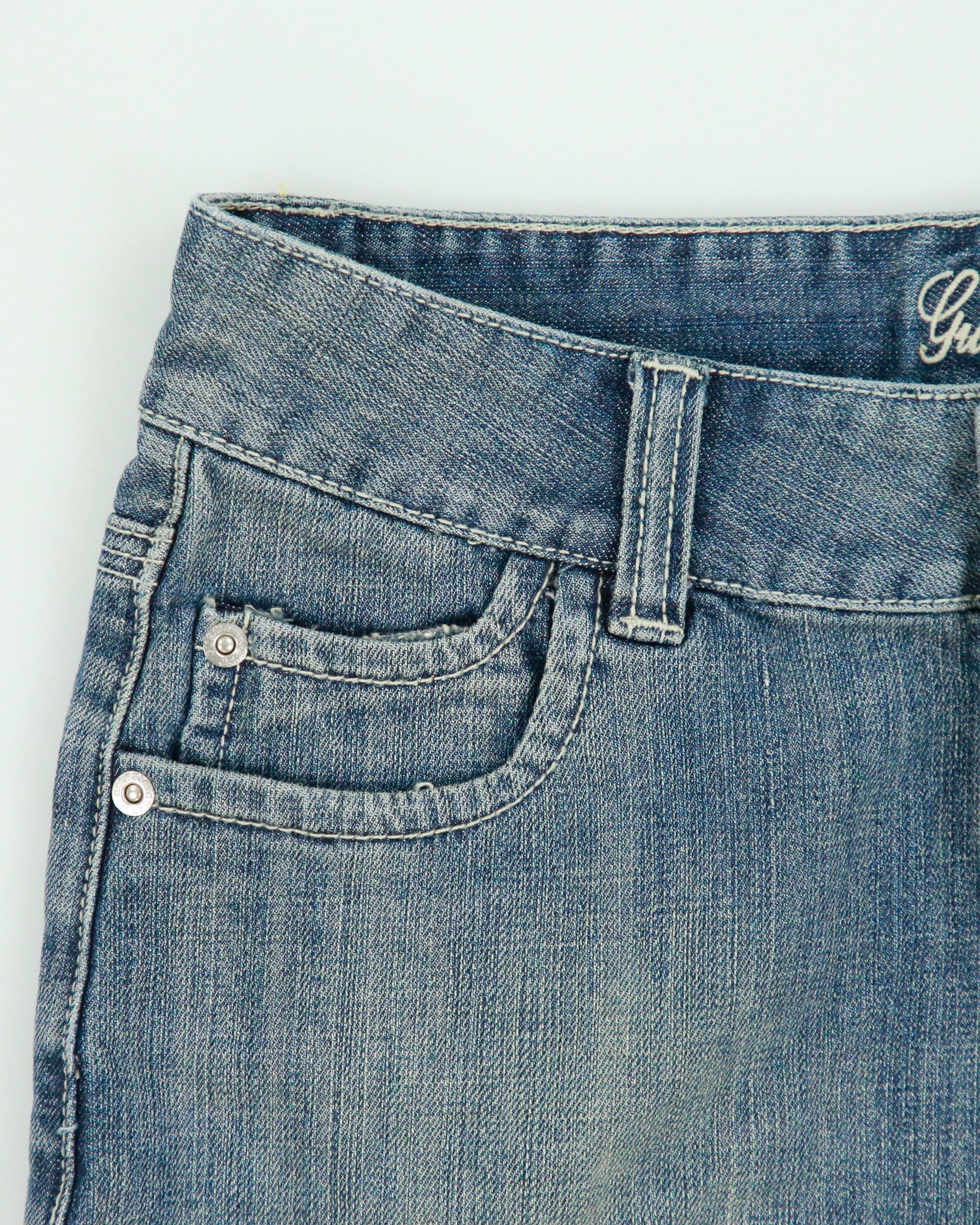 Vintage Y2k 00s Guess Jeans Low Waisted Denim Mini Skirt - XS