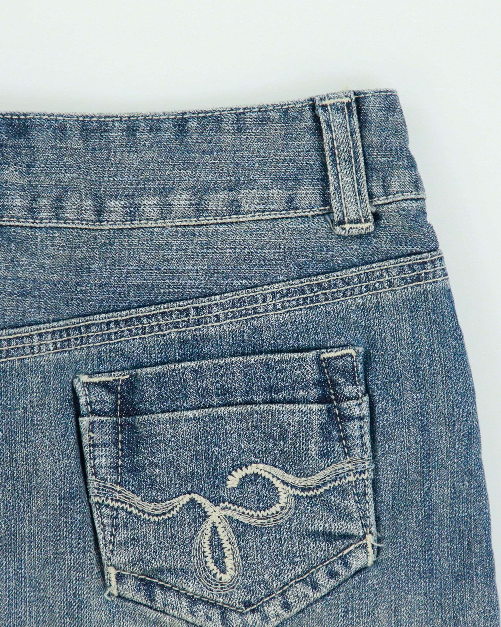 Vintage Y2k 00s Guess Jeans Low Waisted Denim Mini Skirt - XS