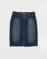 Vintage 1990s Tommy Jeans Front Split Denim Skirt - S