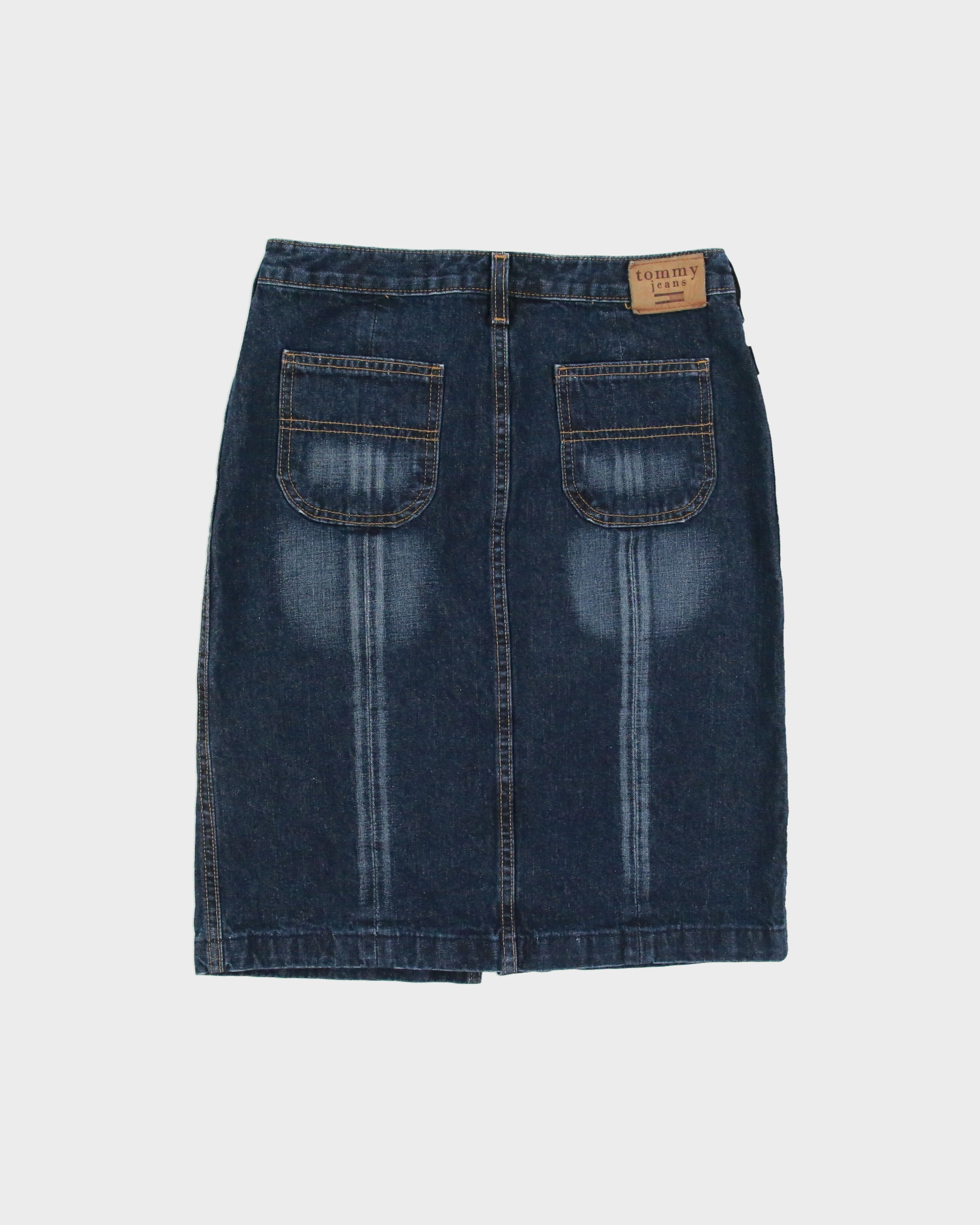 Vintage 1990s Tommy Jeans Front Split Denim Skirt - S