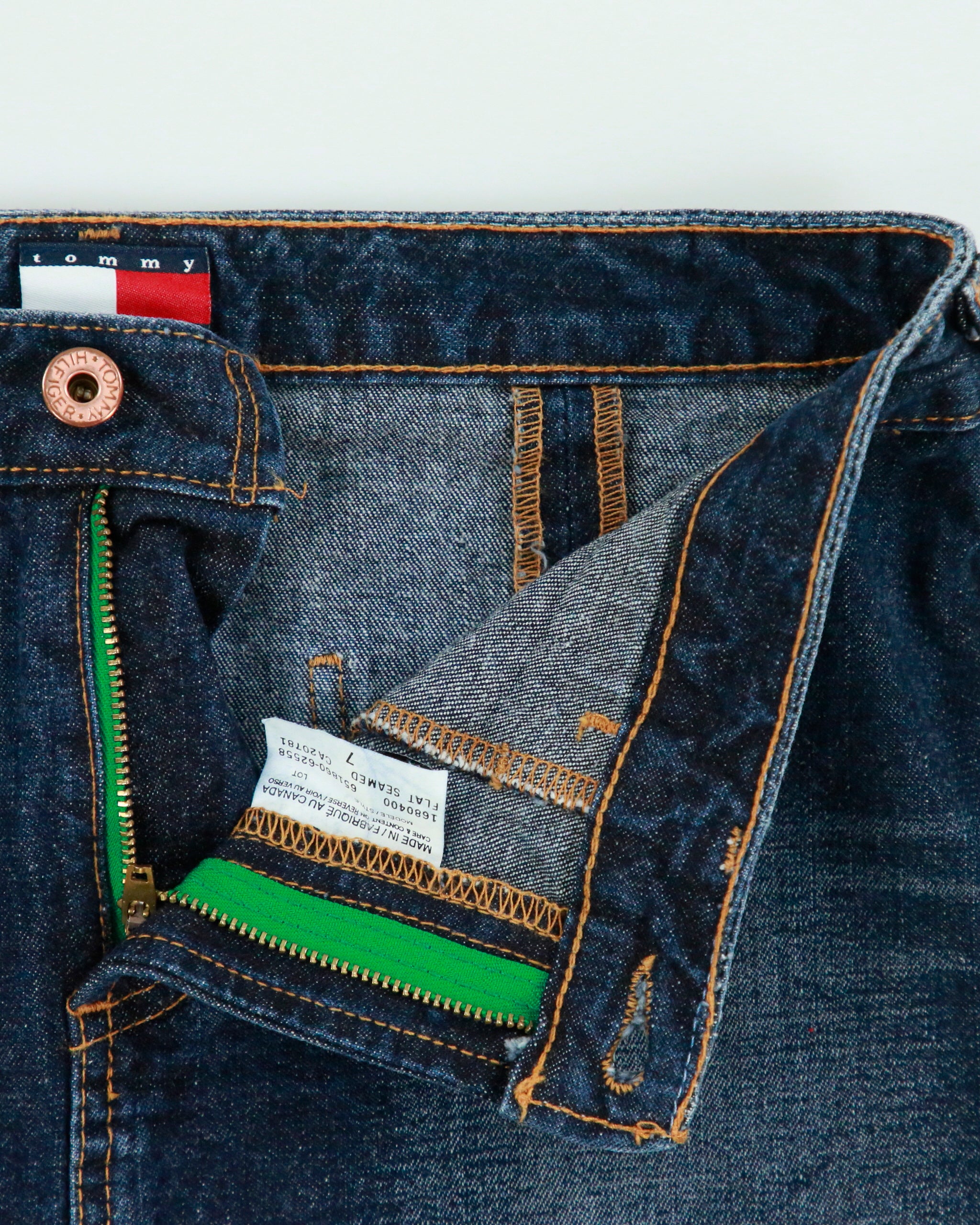 Vintage 1990s Tommy Jeans Front Split Denim Skirt - S
